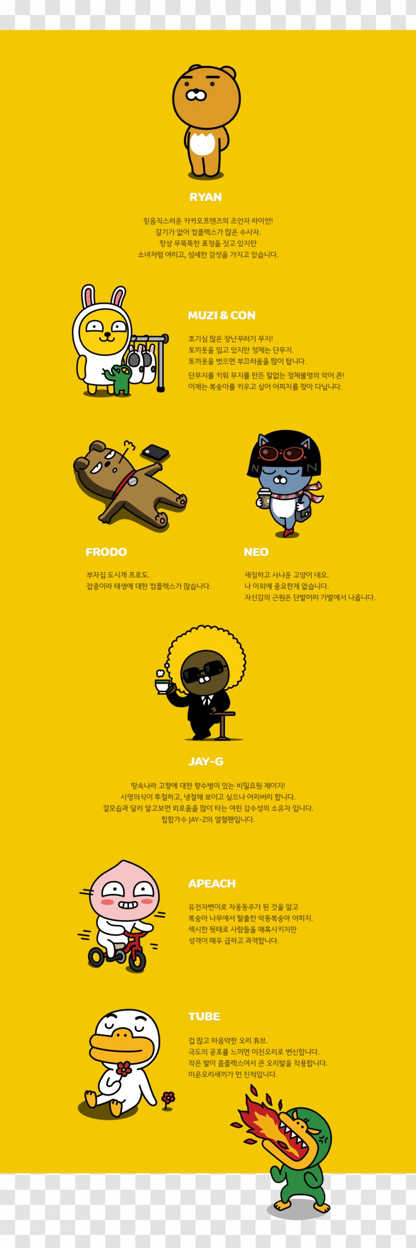 Kakao Friends 프렌즈마블 Web Design - Area Transparent PNG