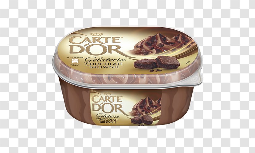 Chocolate Ice Cream Brownie Milk Carte D'Or - Spread - Brownies Transparent PNG