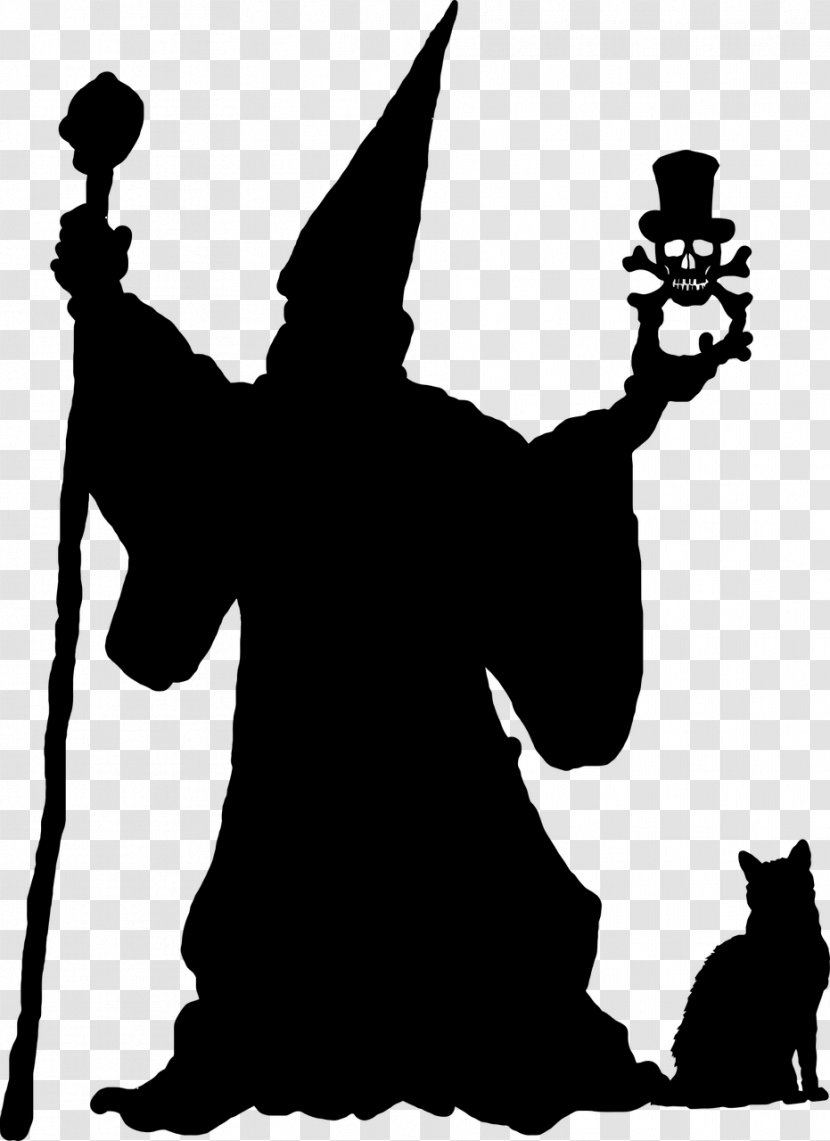 Cat Silhouette - Witchcraft - Stencil Black Transparent PNG
