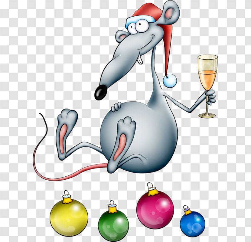 Christmas New Year Santa Claus - Card - Hand-painted Mouse Transparent PNG