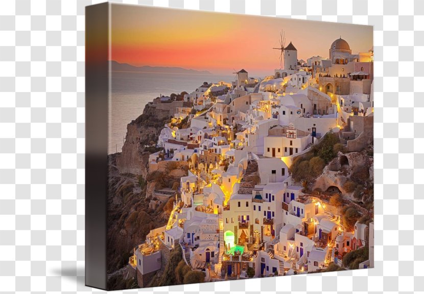 Oia Canvas Print Gallery Wrap Printmaking - Santorini Transparent PNG