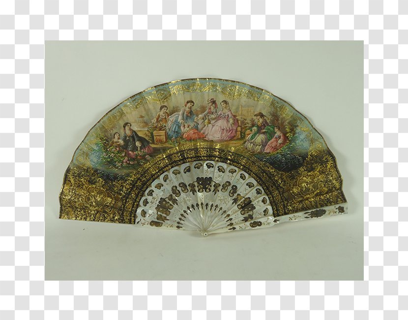 19th Century Paper Hand Fan Varillaje Nacre - Tortoiseshell - Antique Transparent PNG