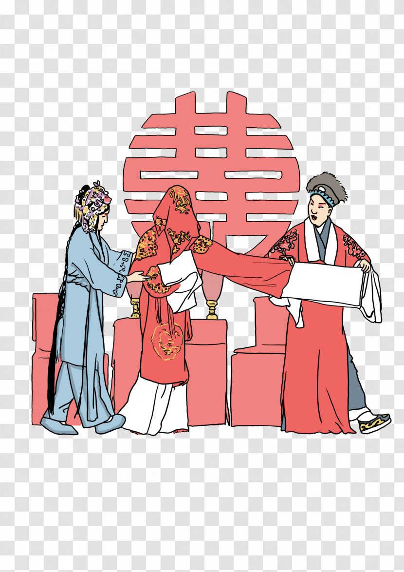 Budaya Tionghoa Wedding Chinese Marriage Illustration - Romance - Opera Transparent PNG