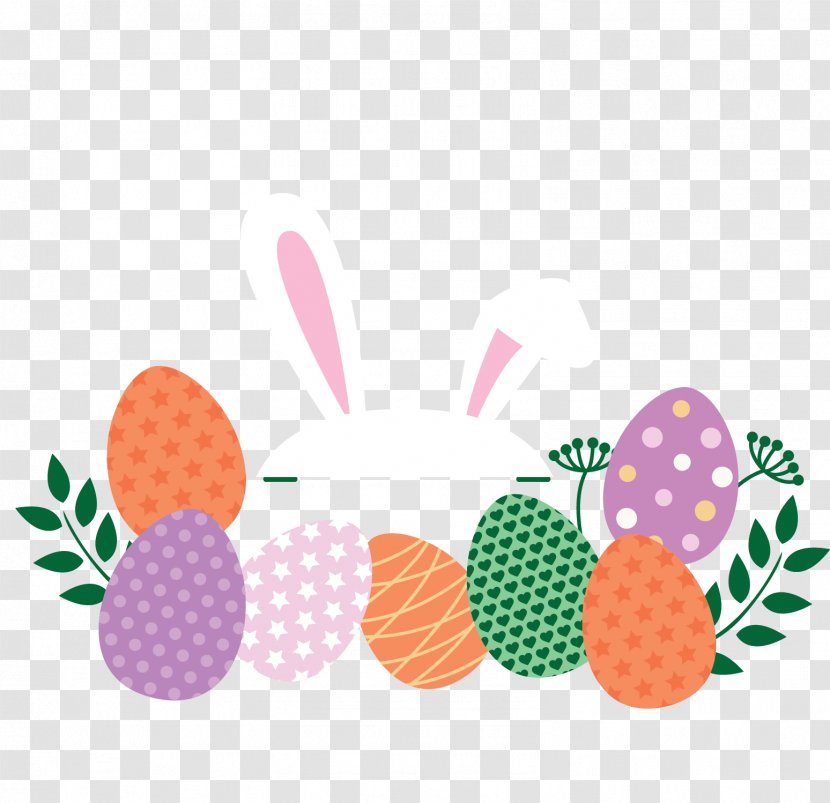 Easter Bunny Egg Postcard - Vector Bunch Of Eggs Transparent PNG