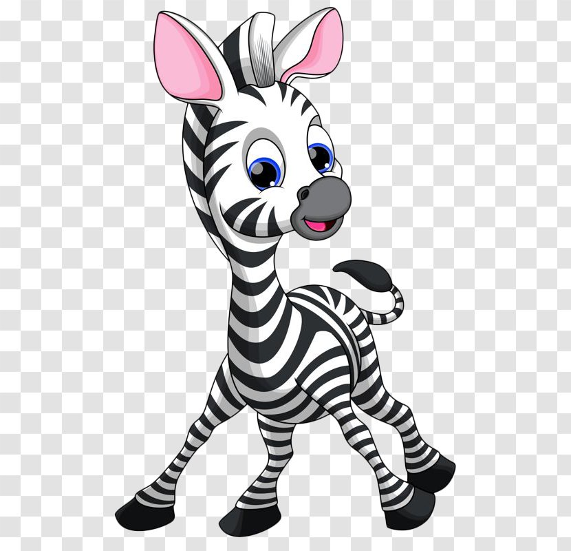 Horse Zebra Cuteness Clip Art - Carnivoran - Small Hand-painted Black And White Striped Transparent PNG