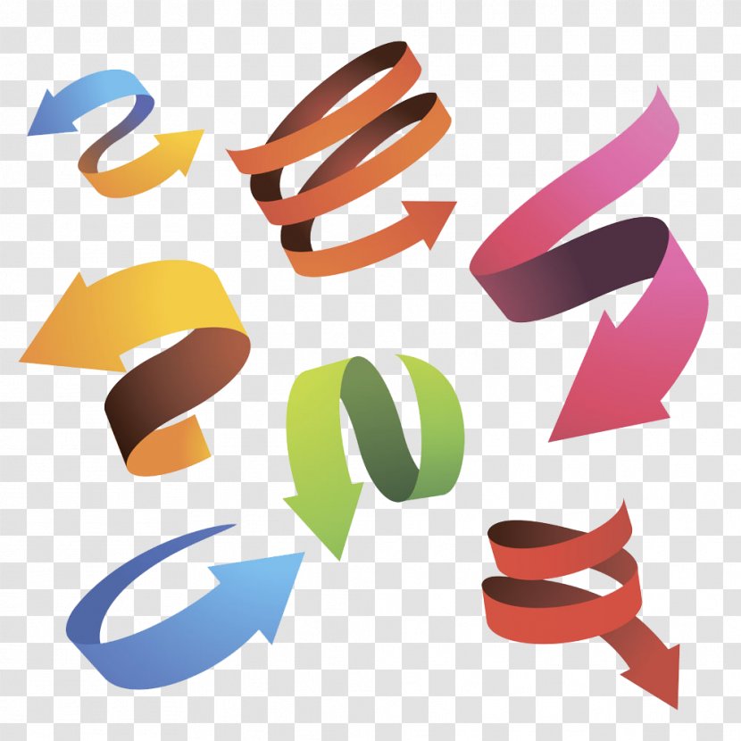 Arrow Curve Euclidean Vector - Text - Spiral All Directions Transparent PNG