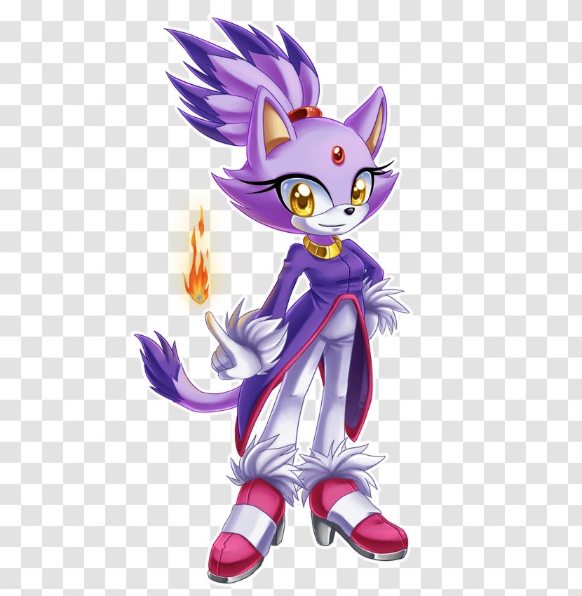 Sonic Rush Adventure And The Black Knight Blaze Cat Tails - Flower - Olympics Decorative Shading Transparent PNG