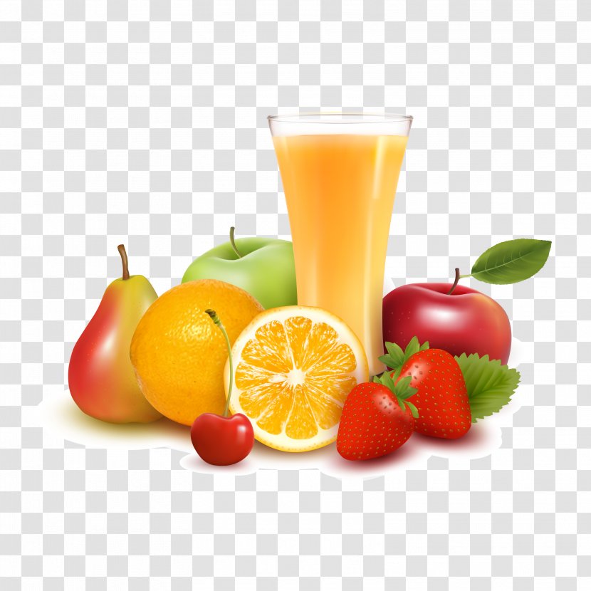 Orange Juice Apple Fruit - Drink - Fresh And Vector Material Transparent PNG