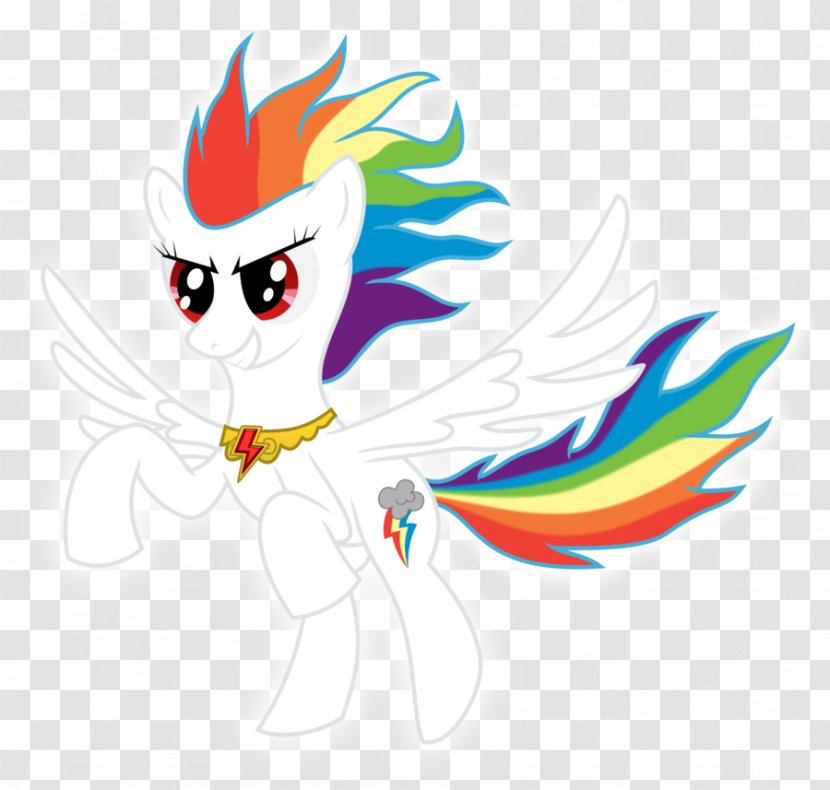 Rainbow Dash Rarity Pony White - Cartoon - Pure Vector Transparent PNG