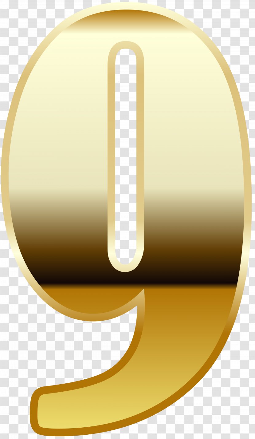 Yellow Design Product - Oval - Gold Number Nine Image Transparent PNG