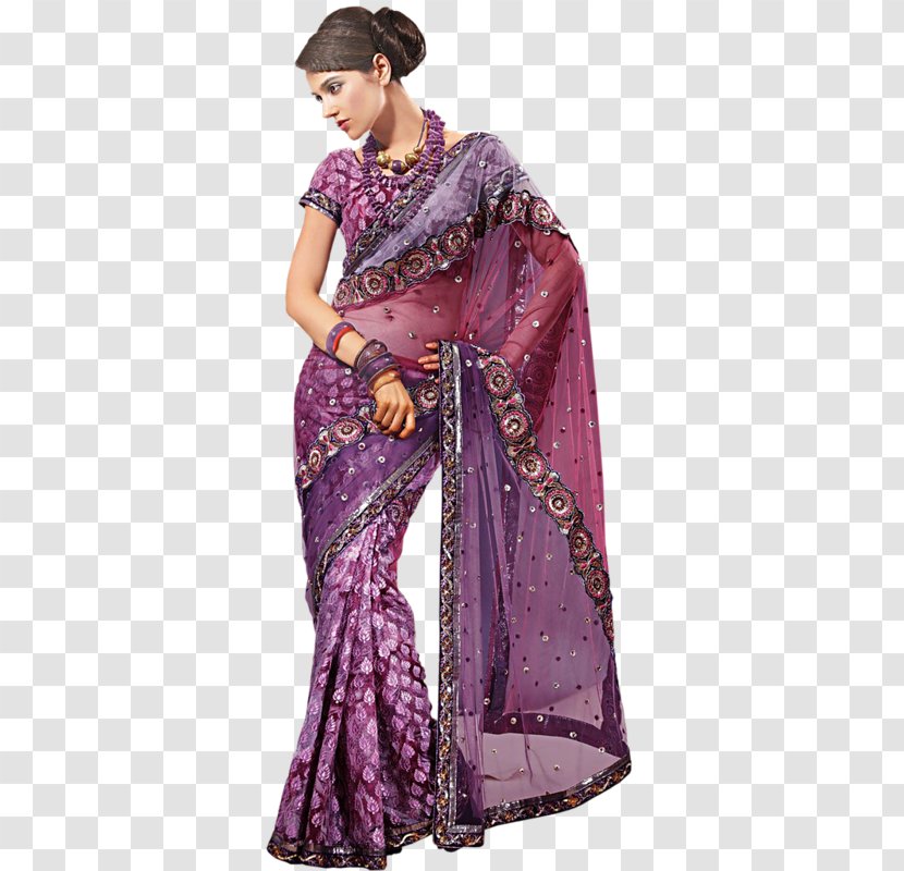 Sari Designer Lehenga-style Saree Blouse - Purple - Design Transparent PNG