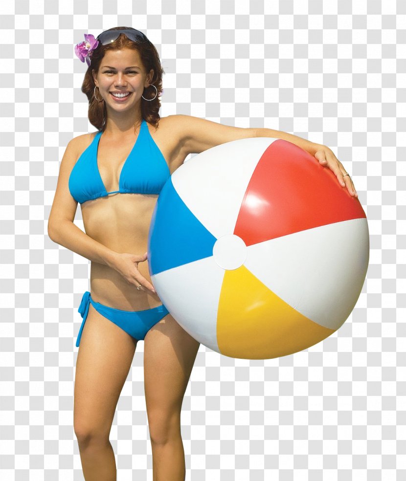 Beach Woman - Flower - Holding Ball Transparent PNG