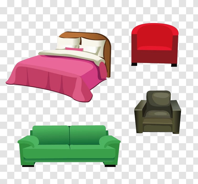 Couch Furniture Clip Art - Sofa Bed - Color Of The Transparent PNG