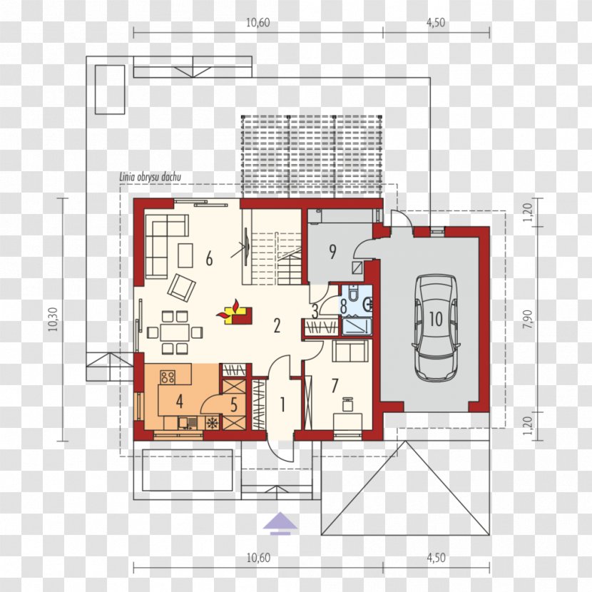 Floor Plan House Apartment Gable Roof Transparent PNG