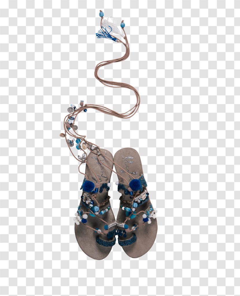 Sandal Shoe Flip-flops Blue Earring Transparent PNG