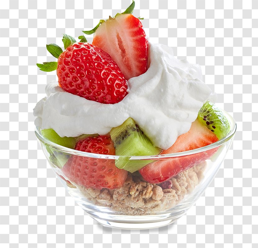 Frozen Yogurt Strawberry Sundae Ice Cream - Dish Transparent PNG