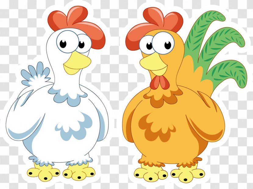 Rooster Chicken Cartoon Poultry - Beak Transparent PNG