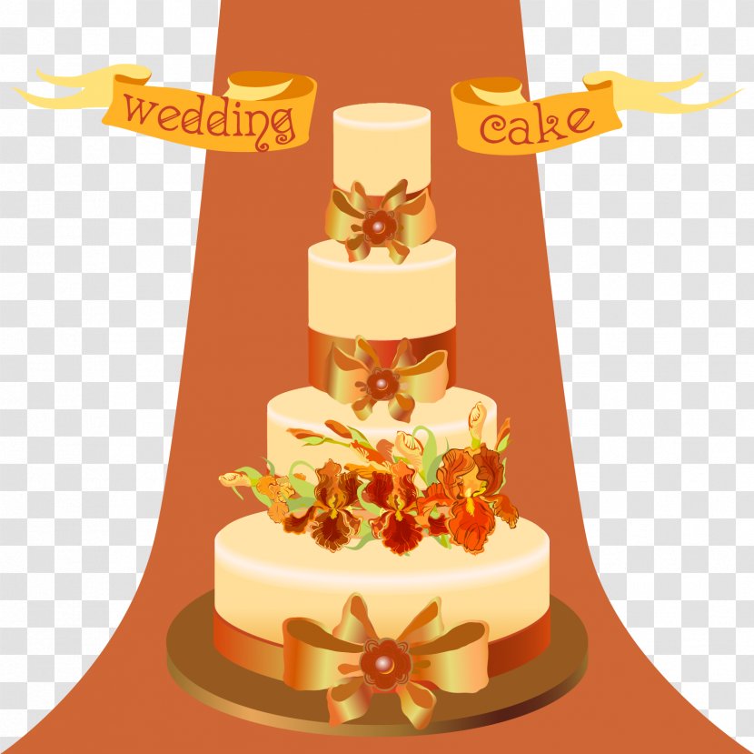 Wedding Cake Illustration - Royaltyfree - Vector Transparent PNG