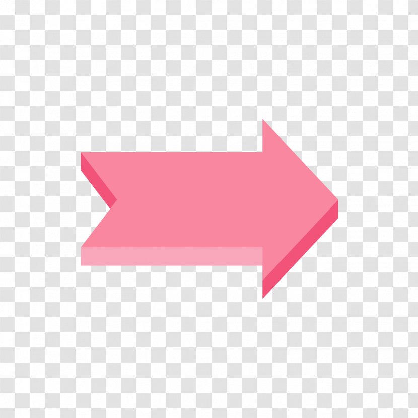 Pink Arrow Red - Rectangle - Right Transparent PNG