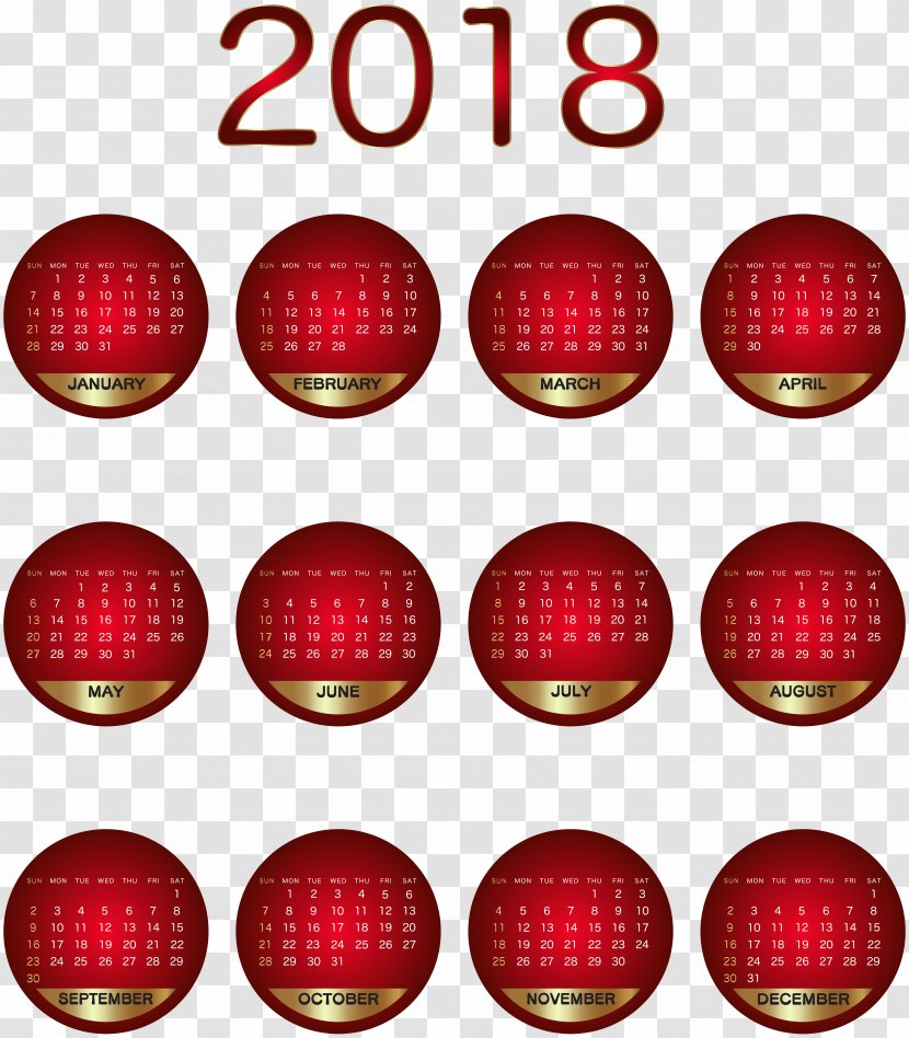 Calendar Clip Art - Magenta - 2018 Red Transparent Image Transparent PNG