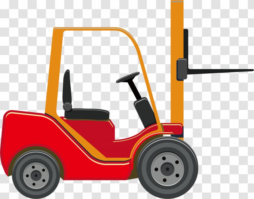 Forklift Drawing Vecteur - Wheel - Cartoon Truck Vector Material Transparent PNG