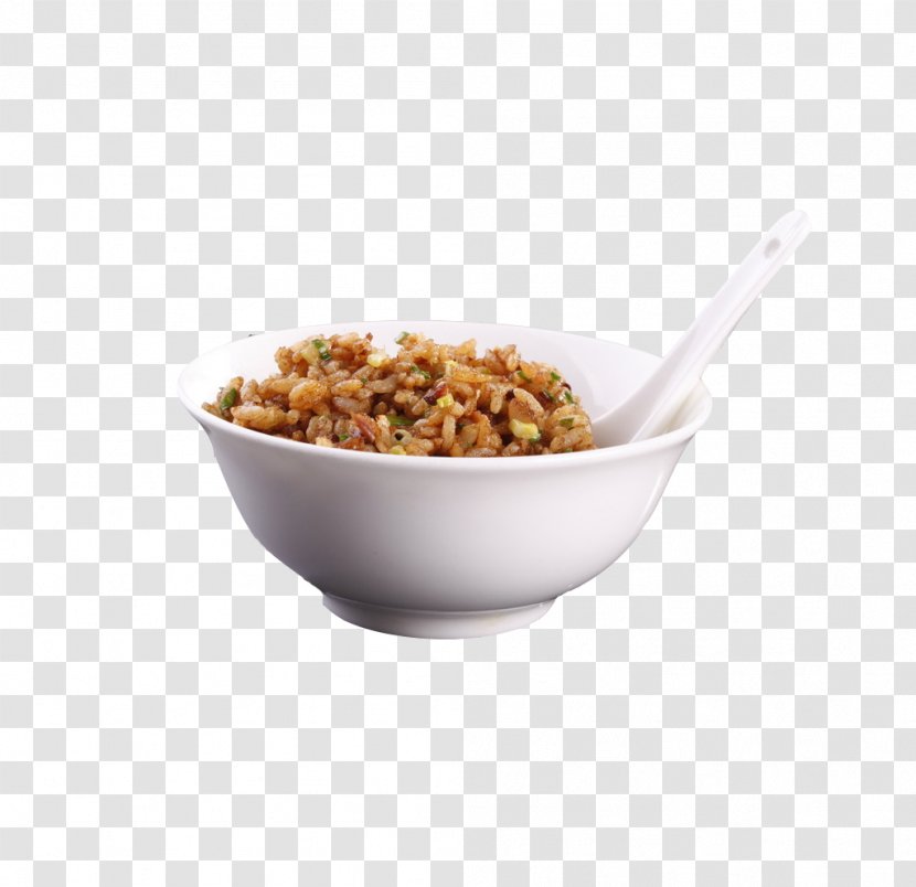 Fried Rice Bowl Spoon - Vegetarian Food - In A Of Transparent PNG