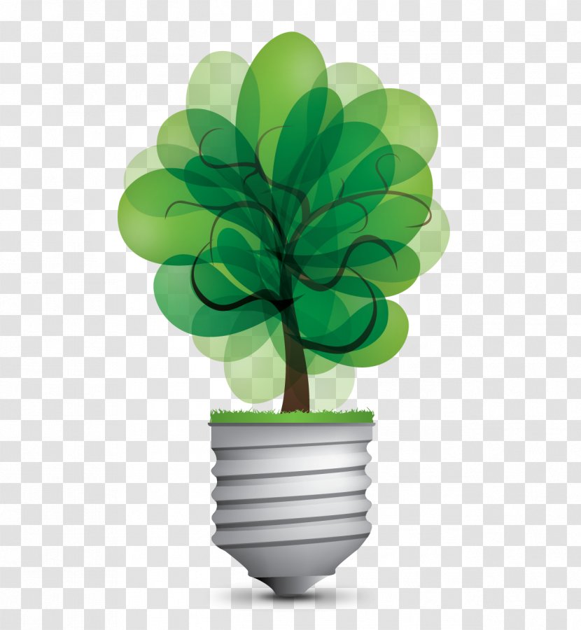 Incandescent Light Bulb Vector Graphics Illustration Lamp - Green Transparent PNG