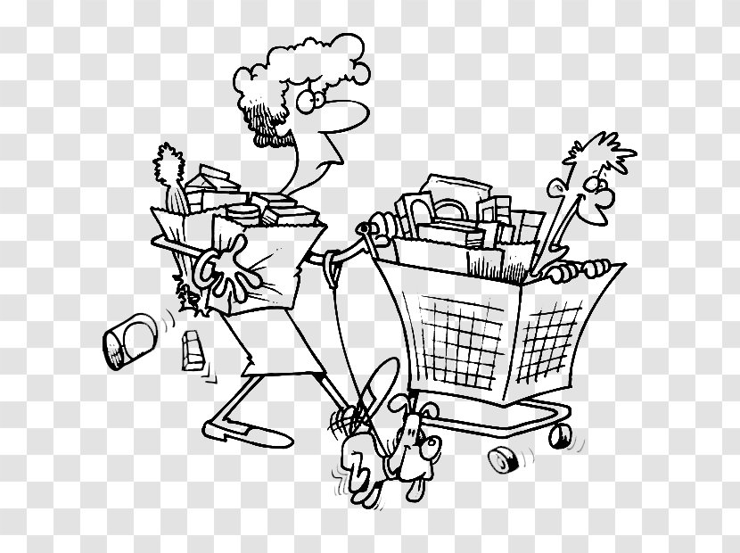 Coloring Book Shopping Cart Grocery Store Clip Art Transparent PNG
