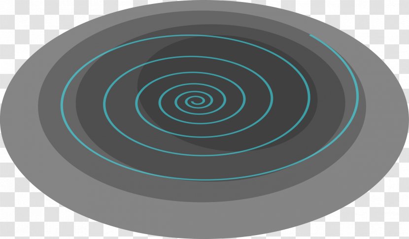 Teal Turquoise Circle - Spiral - Black Hole Transparent PNG
