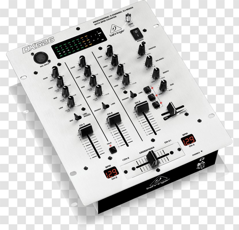 Microphone Audio Mixers DJ Mixer BEHRINGER Behringer PRO MIXER VMX100USB - Cartoon Transparent PNG