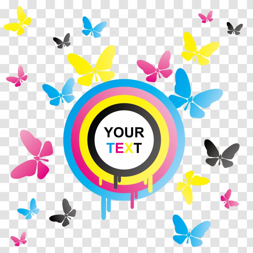 Butterfly CMYK Color Model Clip Art - Point - Butterflies And Circles Transparent PNG