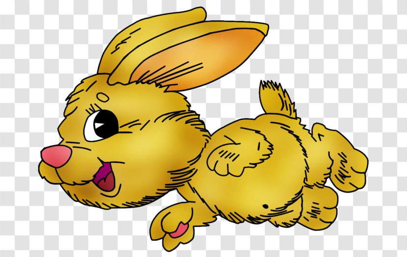 Hare Rabbit Easter Bunny Clip Art - Leporids - Yellow Transparent PNG