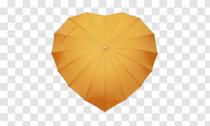 Heart Umbrella - Peach - Yellow Simple Decorative Pattern Transparent PNG