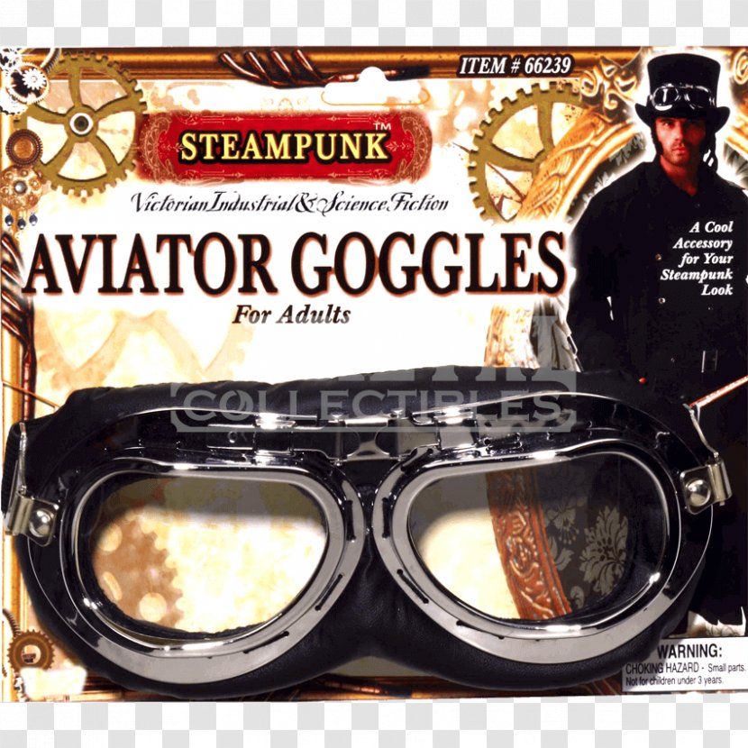 Steampunk Fashion Aviator Sunglasses Goggles Leather Helmet - Glasses Transparent PNG