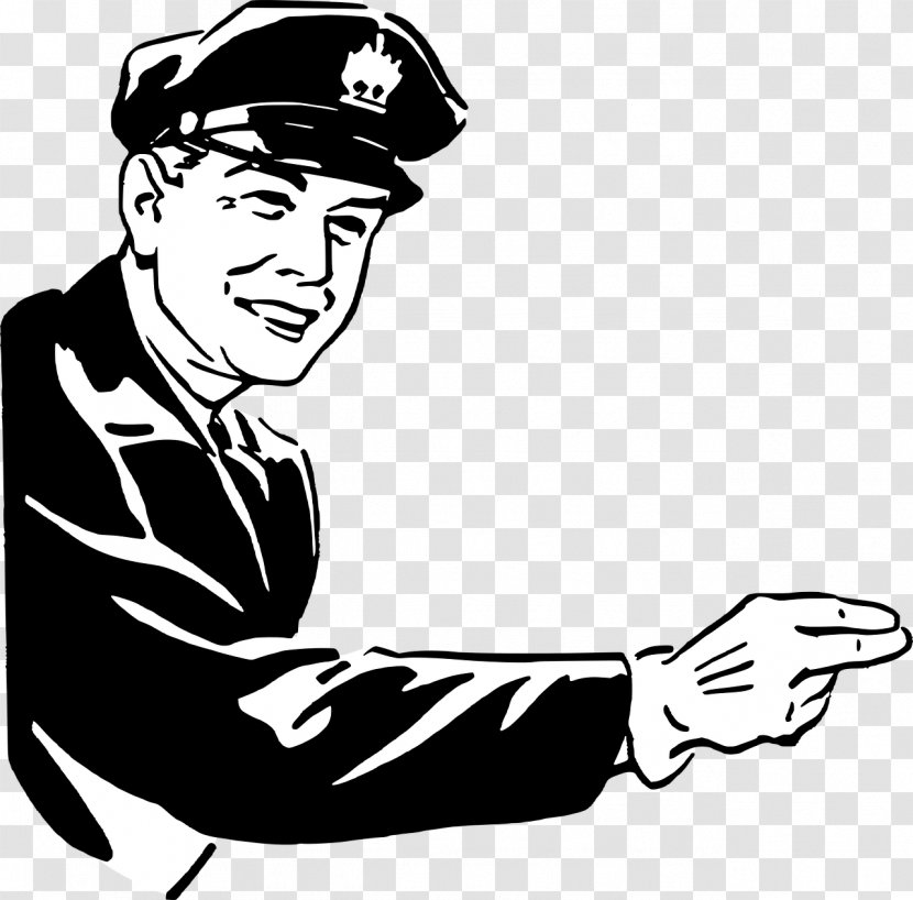 Clip Art: Transportation Police Officer Art - Monochrome Photography - Cop Transparent PNG