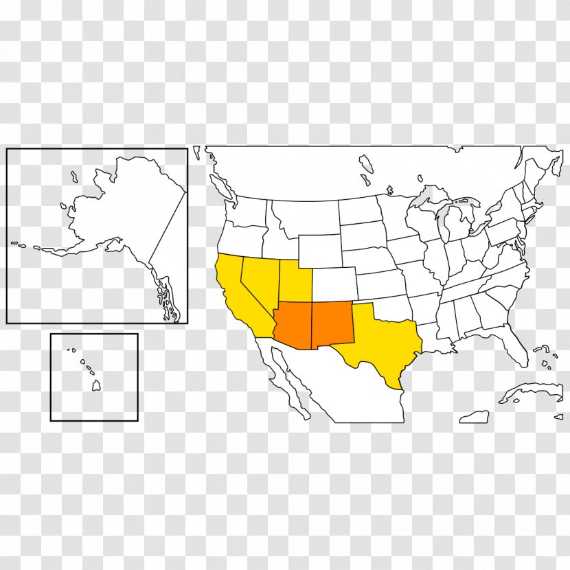 Colorado Texas U.S. State New Mexico Japanese - Blank Map Transparent PNG