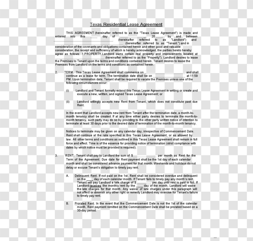 Rental Agreement Lease Renting Contract House Transparent PNG