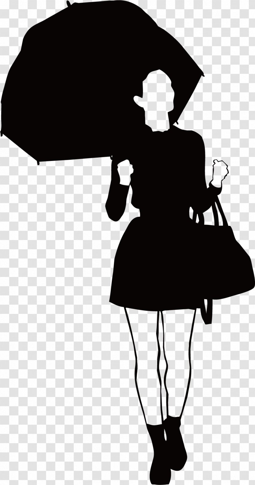 Silhouette Rain Euclidean Vector - Monochrome Photography - Work In The Transparent PNG