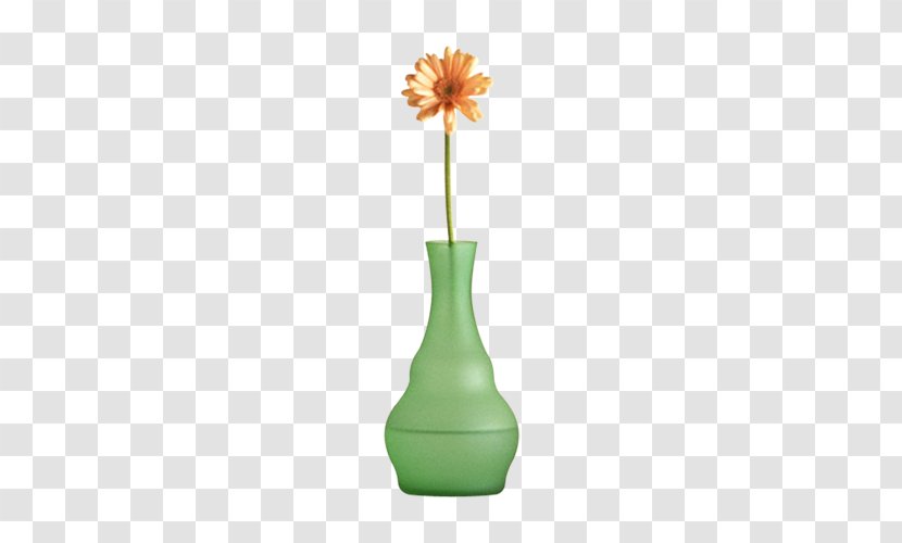Vase Flower Bouquet - Ceramic - Green Transparent PNG