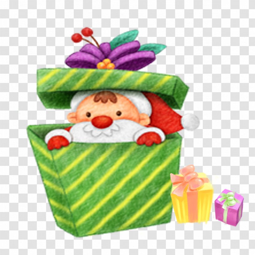 Santa Claus Gift Box - Christmas - Lying In The Transparent PNG