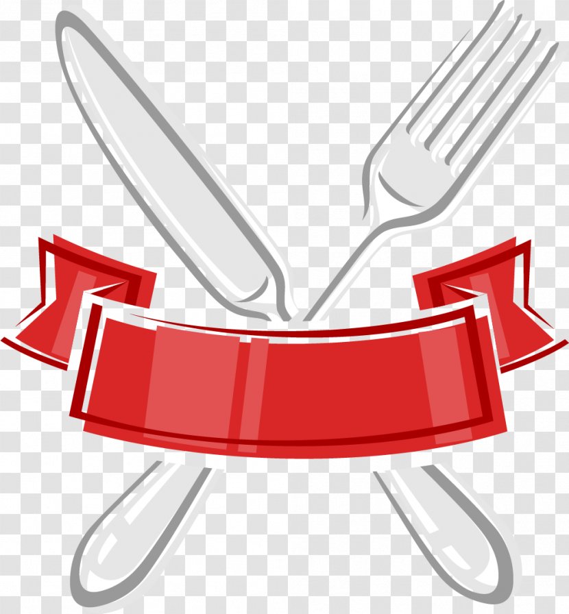 Knife Fork Red - Cutlery - And Label Transparent PNG