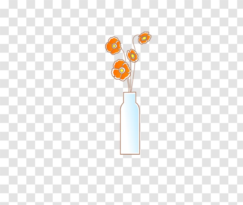 Vase Flower Icon - Orange Transparent PNG