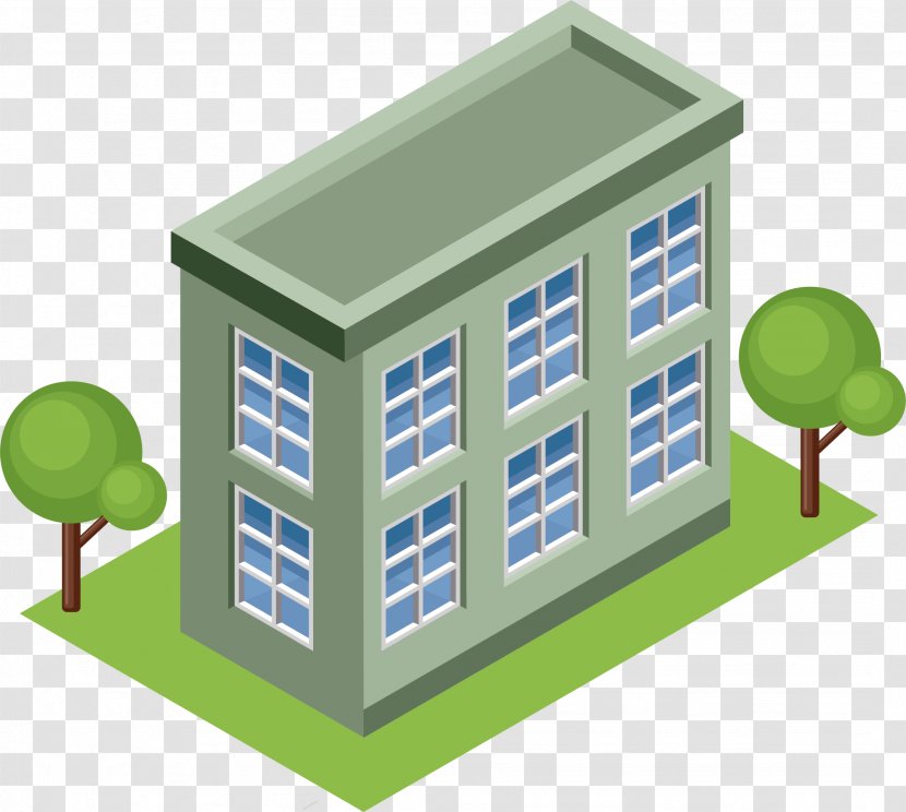 Isometric Projection Photography Illustration - Lawn House Transparent PNG