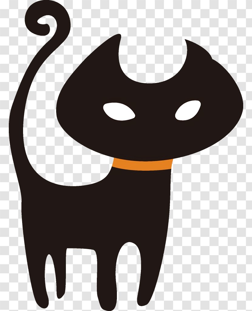 Halloween Black Cat Scaredy - Snout - Tail Whiskers Transparent PNG