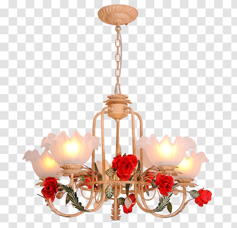 Chandelier Light Fixture Ceiling Centrepiece - Ceramic Flower Transparent PNG