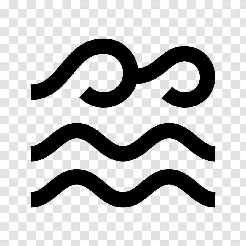 Symbol Water - Black And White - Free Pull Element Transparent PNG