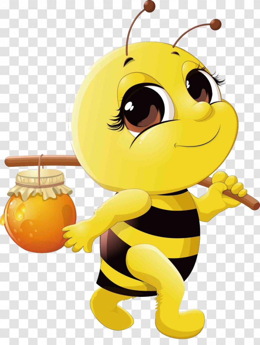 Honey Bee Cartoon Clip Art - Drawing - Pick Bees Transparent PNG