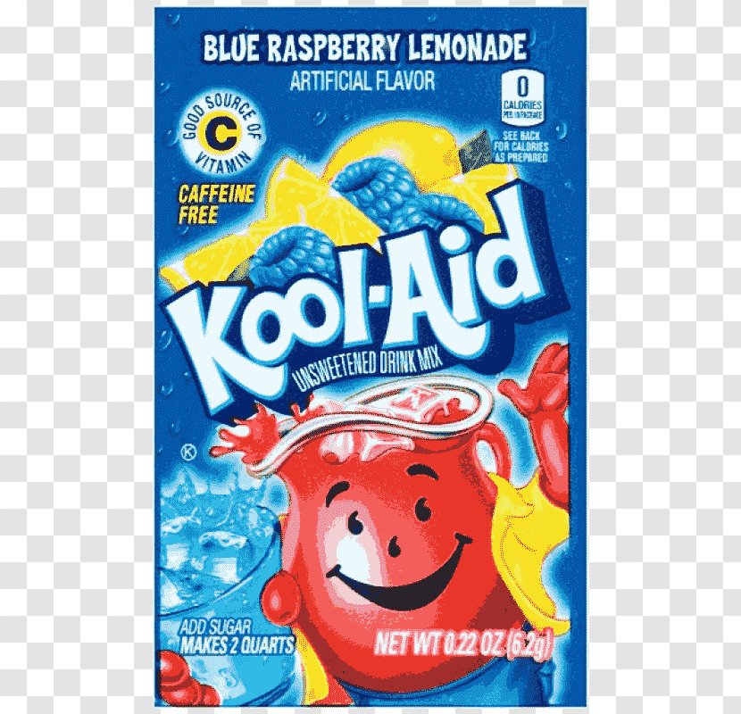 Kool-Aid Drink Mix Lemonade Fizzy Drinks Blue Raspberry Flavor - Sugar Substitute Transparent PNG