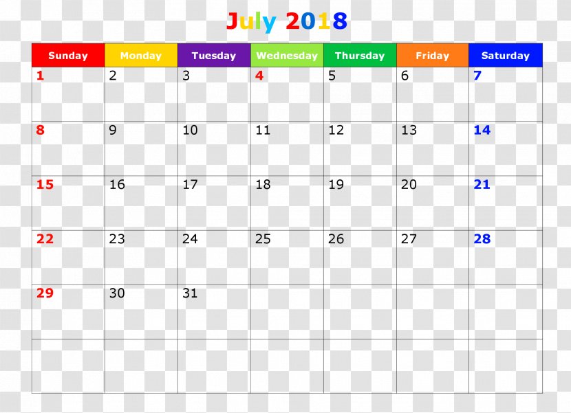Calendar 0 UGC NET · July 2018 AIIMS Postgraduate Exam Template - JULY Transparent PNG