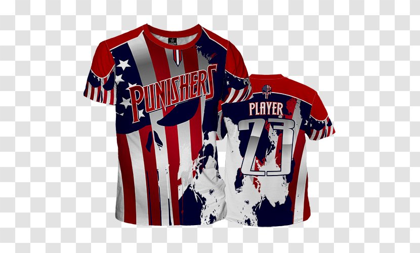 T-shirt Sports Fan Jersey Punisher Baseball Uniform - Outerwear - Unique Volleyball Designs USA Transparent PNG